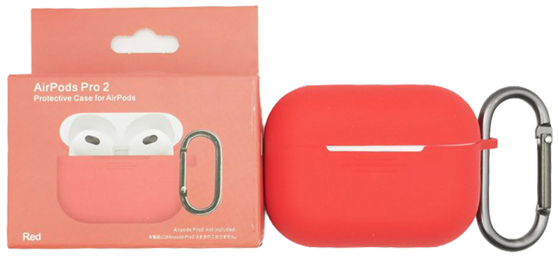 Silikonový obal s karabinou pro AirPods Pro 2 Červený